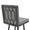 Armen Living Gem 26" Swivel Modern Black Metal and Gray Faux Leather Bar and Counter Stool LCGEBABLGR26 - alternate 4